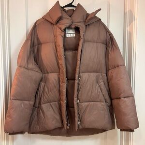 Abercrombie & Fitch Tan Puffer Jacket